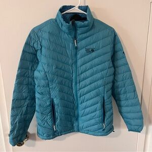 Mountain Hardware Women's Nitrous Down Jacket Blue Aqua Lightweight Puffer Small